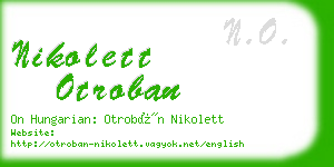 nikolett otroban business card